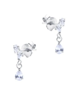 Hanging CZ Crystal Silver Stud Earring STS-6228